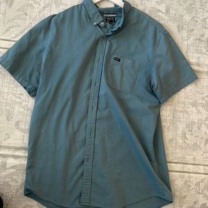COPY - RVCA Mens That'll Do Oxford Slim Fit Button Shirt Size XL Blue Short Sle…